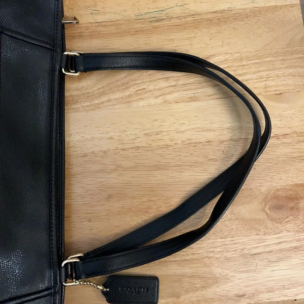 Coach Saffiano XL Pocket Tote Black Bag - Picture 7 of 16